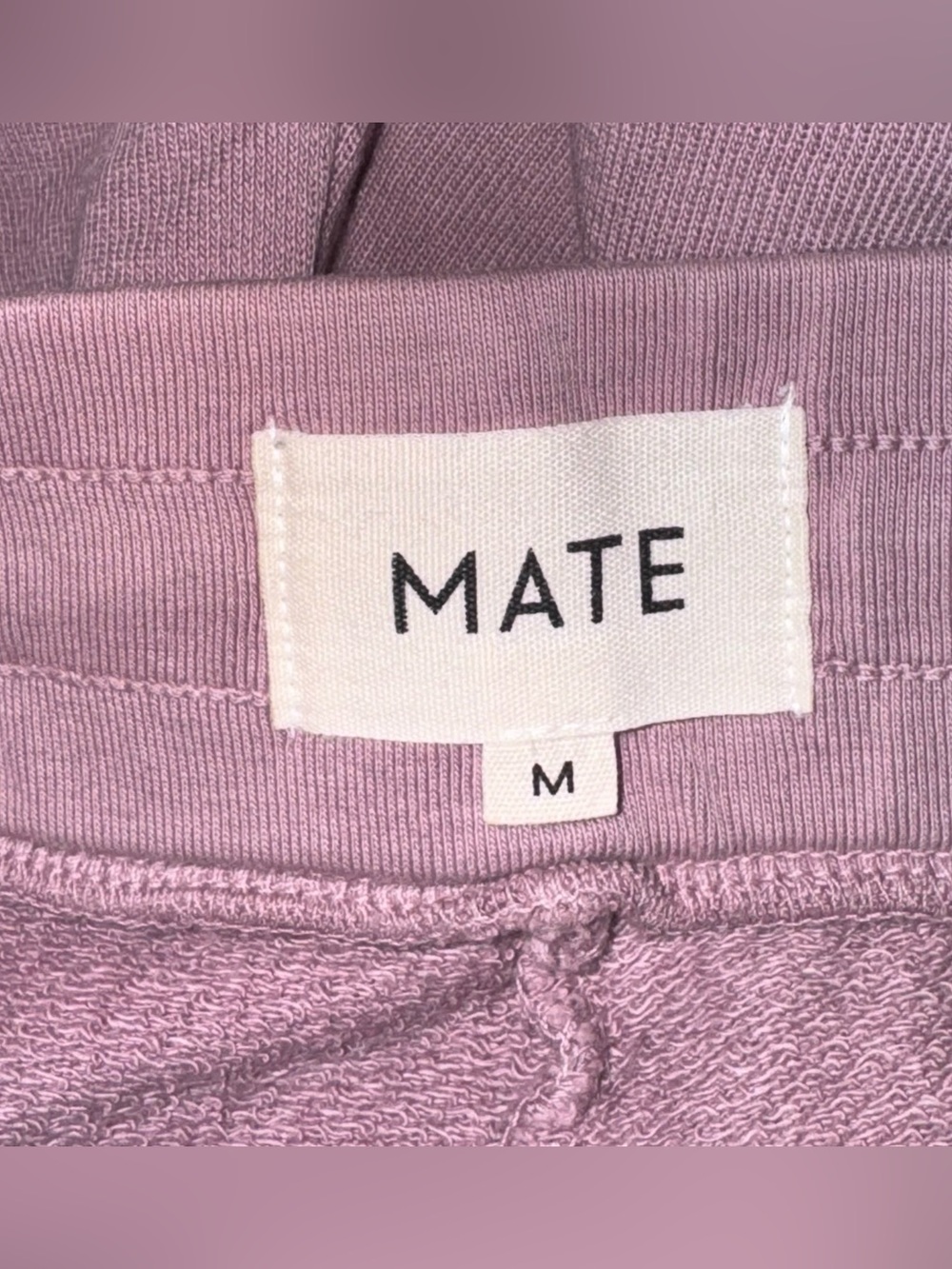MATE The Label Purple Drawstring Organic Cotton Sweat Lounge Shorts Size M - Picture 5 of 6